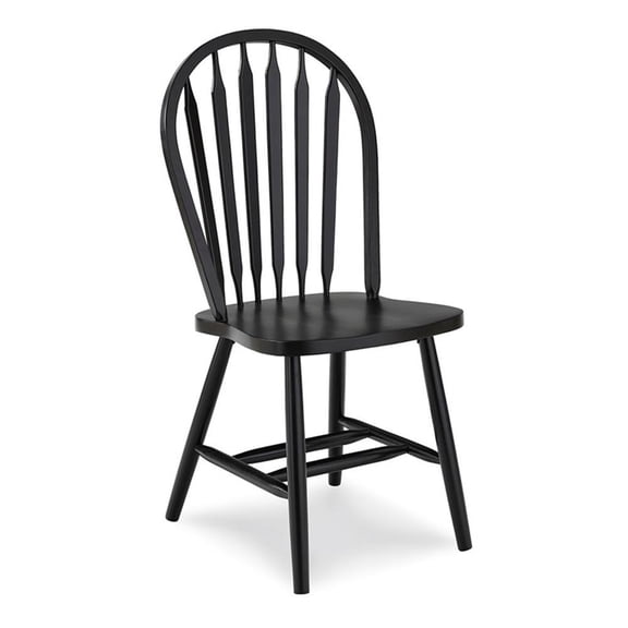 Pemberly Row Traditional Solid Wood Arrowback Chair in Black