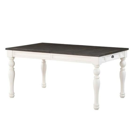Pemberly Row Traditional Two-tone Ivory and Dark Oak Dining Table