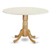 Pemberly Row Traditional Wood Dining Table in White/Oak Finish