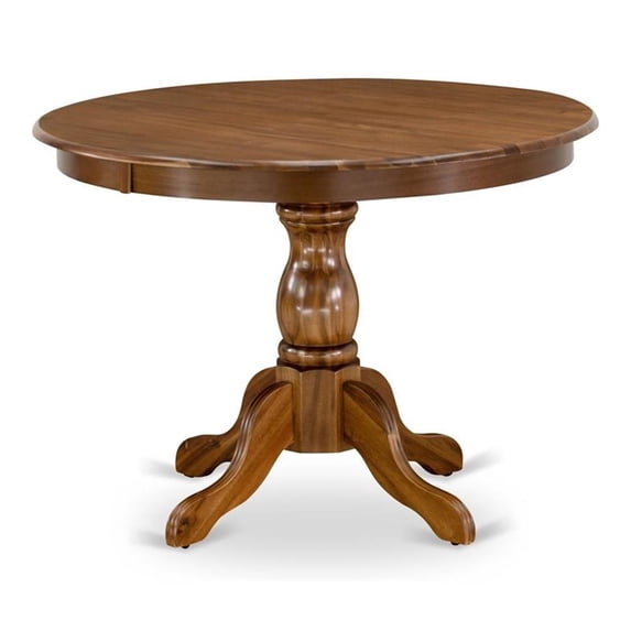 Trditional Table Pemberly Row Traditional Wood Dining Table with Pedestal Legs in Walnut ...