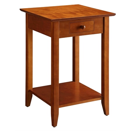 Pemberley Row Wood Cherry End Table Rectangular with Drawer 18"W x 18"D x 26"H Unassembled