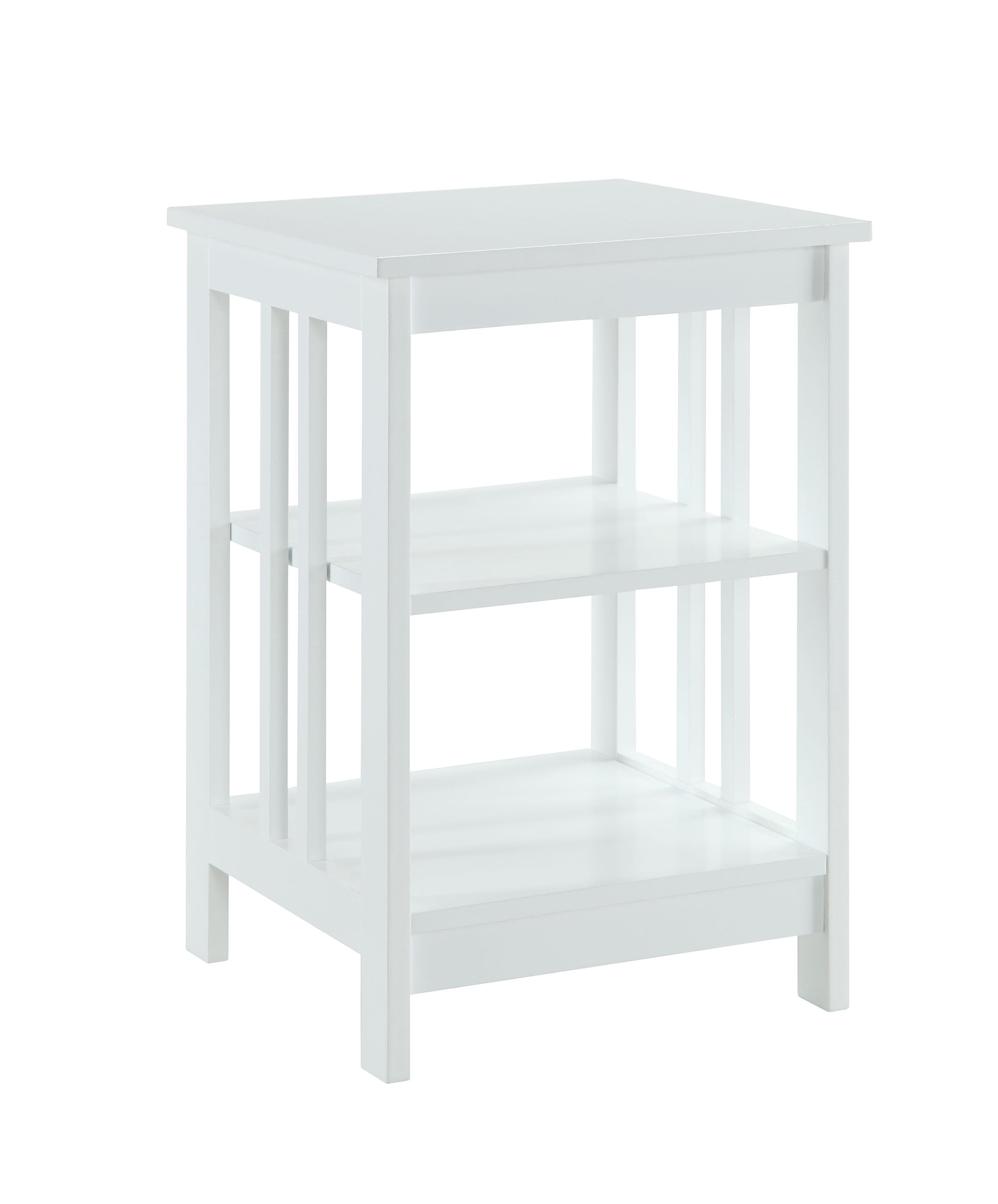 Pemberley Row Wood White End Table Rectangular 23.75"H Unassembled ...