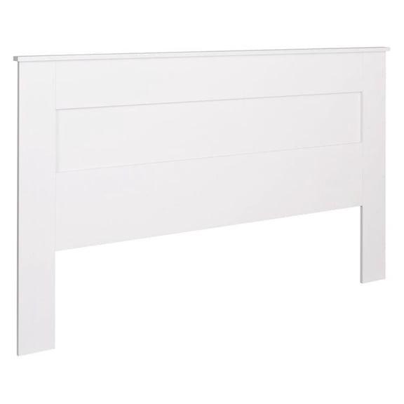 Pemberly Row Traditional Wood King Flat Panel Headboard in White