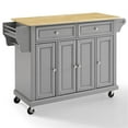 thumbnail image 1 of Pemberly Row Traditional Wood Kitchen Cart with 2-Drawer in Gray/Natural, 1 of 11
