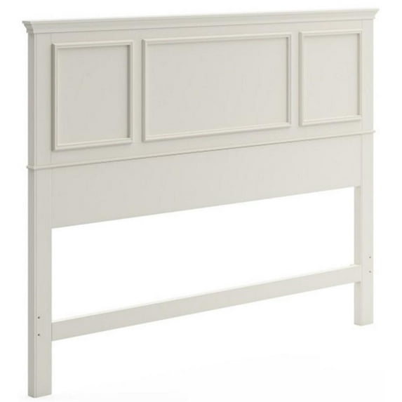 Pemberly Row Traditional Wood Queen Panel Headboard in Off White