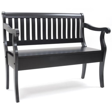 Pemberley Row Wood Antique Black Storage Bench Rectangular 42.375"x22.375"x35.25" Unassembled