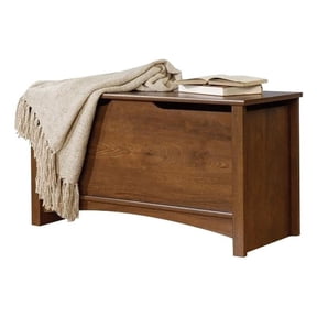 Pemberly Row Traditional Wood Storage/Blanket Chest in Oiled Oak