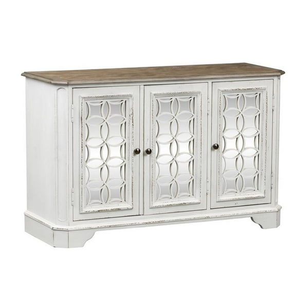 Pemberly Row Traditional Wood TV Console in White
