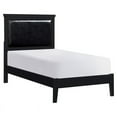 thumbnail image 1 of Pemberly Row Traditional Wood and Faux Leather Twin Bed in Black, 1 of 6