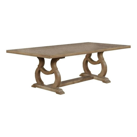 Pemberly Row Transitional 104" Extension Leaf Dining Table Barley Brown