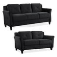 thumbnail image 1 of Pemberly Row Transitional 2 Piece Set with Sofa and Loveseat in Black, 1 of 14