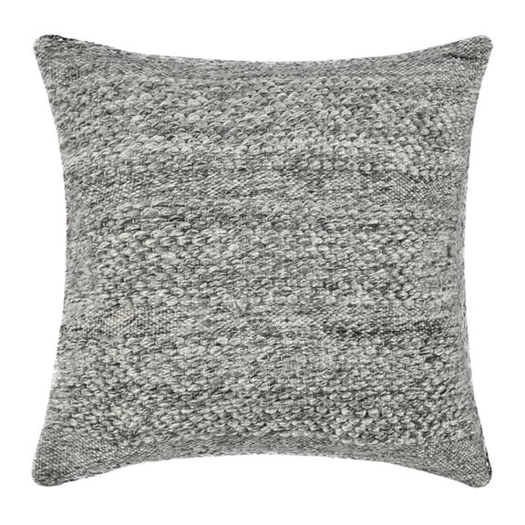 Pemberly Row Transitional 24" Recycled Plastic Fabric Throw Pillow Gray
