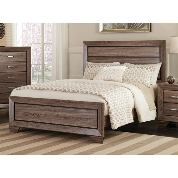 Pemberley Row Asian Hardwood Washed Taupe Queen Bedroom Set 5-Piece Assembly Required