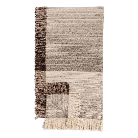 Pemberly Row Transitional Cocoa Brown Finish Queen Cotton Blanket