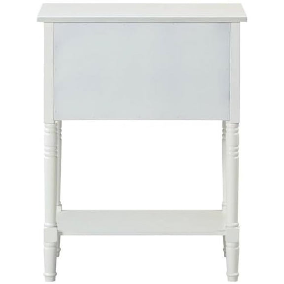 Pemberly Row Transitional Console Table in White Wood Finish