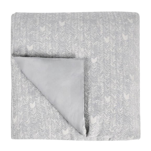 Pemberly Row Transitional Cotton Gray Embroidered King Duvet