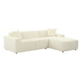 thumbnail image 1 of Pemberly Row Transitional Cream Linen Upholstered Sectional - RAF, 1 of 7