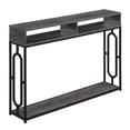thumbnail image 1 of Pemberly Row Transitional Deluxe 2 Tier Console Table in Weathered Gray Wood, 1 of 4