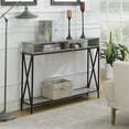 thumbnail image 1 of Pemberly Row Transitional Deluxe Console Table in Faux Birch Gray Wood, 1 of 6