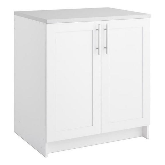 Pemberly Row Transitional Engineered Wood 32" Base Cabinet in White
