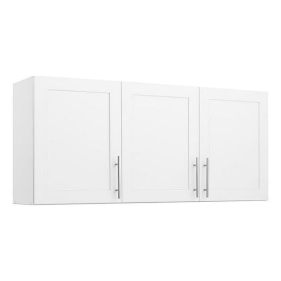 Pemberly Row Transitional Engineered Wood 54" Wall Cabinet in White