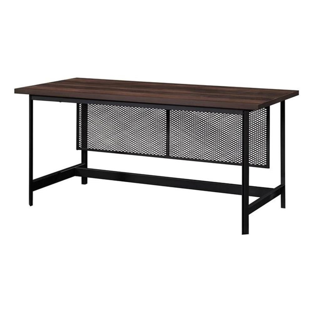 Pemberly Row Transitional Engineered Wood Executive Desk in Oak