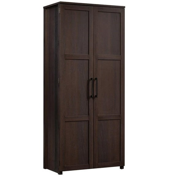 Pemberly Row Transitional Engineered Wood Storage Pantry in Oak
