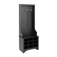 thumbnail image 1 of Pemberly Row Transitional Entryway Wood 27" Hall Tree with Shoe Cubbies in Black, 1 of 12