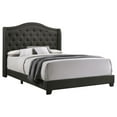 thumbnail image 1 of Pemberly Row Transitional Fabric Upholstered Camel Back Queen Bed Gray, 1 of 6