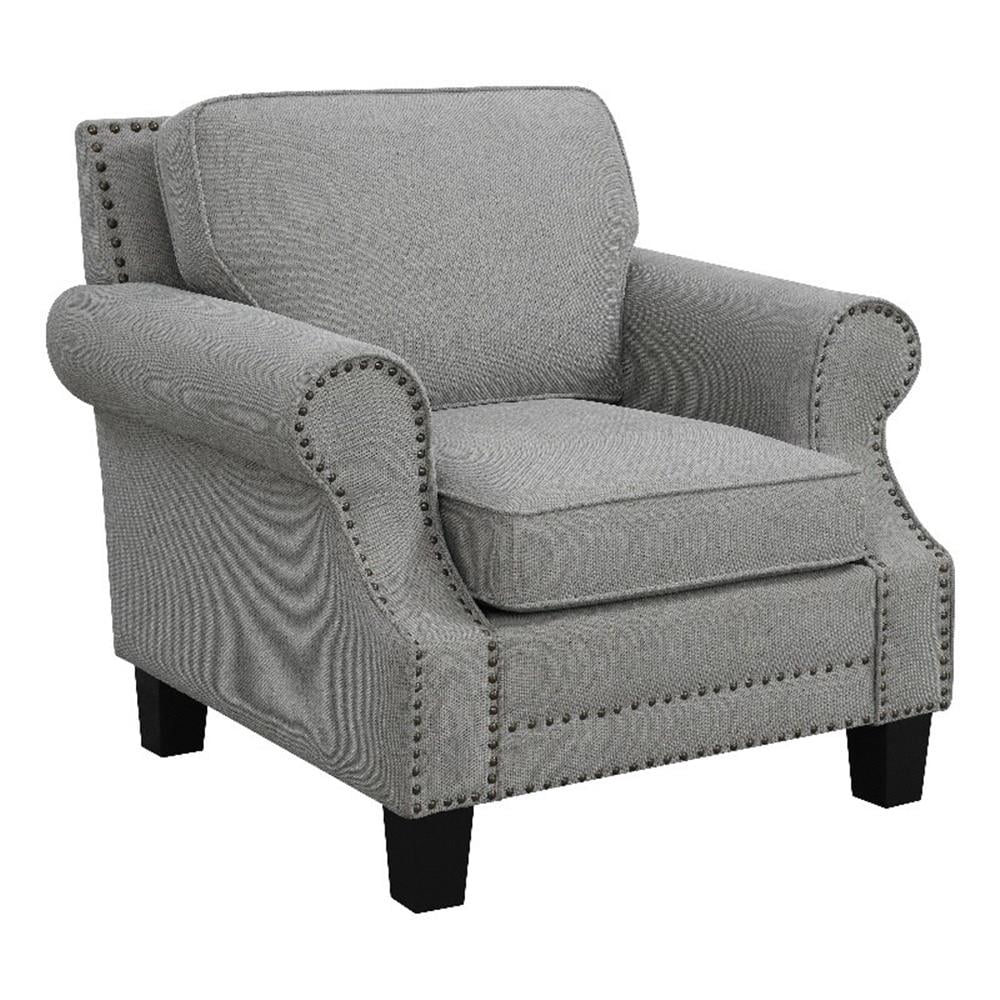 Pemberly Row Transitional Fabric Upholstered Chair with Rolled Arms in ...