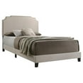 thumbnail image 1 of Pemberley Row Fabric Beige Eastern King Bed Rectangular Nailhead Trim 80" x 86.25" Assembled, 1 of 6