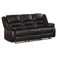 thumbnail image 1 of Pemberly Row Transitional Faux Leather Double Reclining Sofa in Brown, 1 of 5