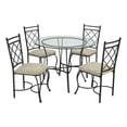 thumbnail image 1 of Pemberly Row Transitional Glass Top Metal 5 Piece Dinette in Black, 1 of 9