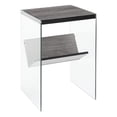 thumbnail image 1 of Pemberly Row Transitional Glass/Wood End Table in Weathered Gray, 1 of 5