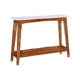thumbnail image 1 of Pemberly Row Transitional Mango Wood and Marble Console Table in Brown, 1 of 15