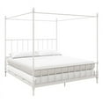 thumbnail image 1 of Pemberly Row Transitional Metal King Size Canopy Bed in White, 1 of 12