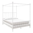 thumbnail image 1 of Pemberly Row Transitional Metal Queen Size Canopy Bed in White, 1 of 12