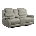thumbnail image 1 of Pemberly Row Transitional Microfiber Double Glider Reclining Love Seat in Gray, 1 of 7