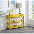 thumbnail image 1 of Pemberly Row Transitional One-Drawer Console Table with Shelves in Yellow Wood, 1 of 7