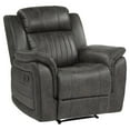 thumbnail image 1 of Pemberly Row Transitional Polished Microfiber Reclining Chair in Gray, 1 of 8