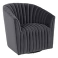 thumbnail image 1 of Pemberly Row Transitional Polyester Fabric Swivel Accent Chair in Gray, 1 of 8