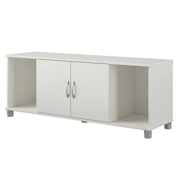 Pemberly Row Transitional Shoe Storage Bench in White