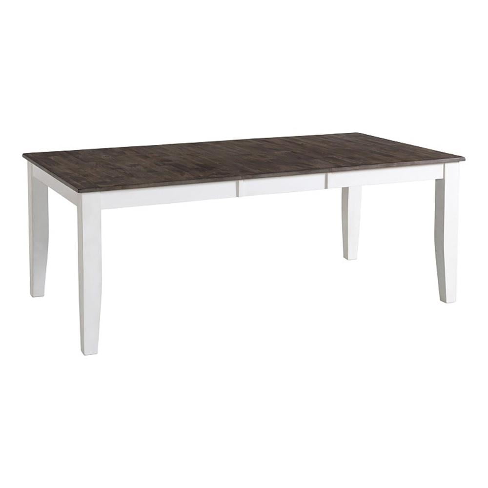 Pemberly Row Transitional Solid Mango Wood Dining Table in Gray & White ...