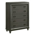 thumbnail image 1 of Pemberly Row Transitional Solid Wood 5-Drawer Chest in Black, 1 of 12