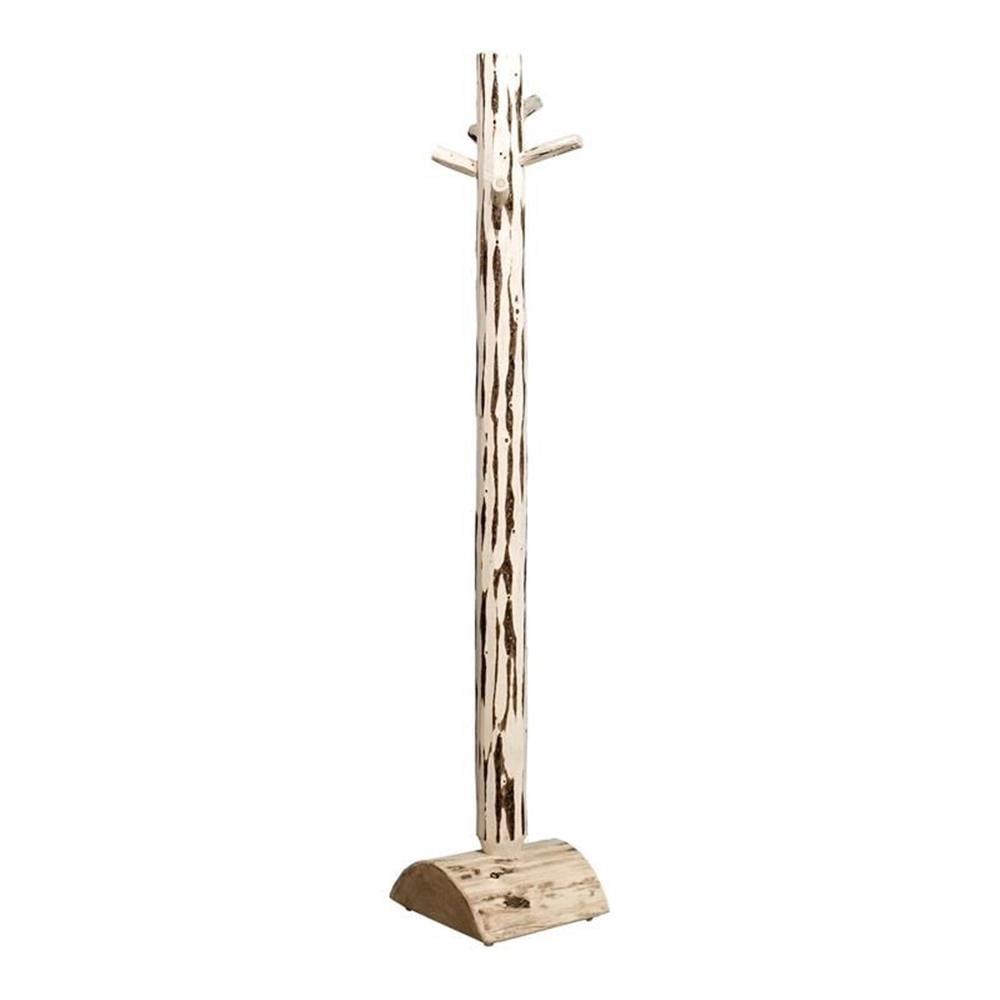 Pemberly Row Transitional Solid Wood Adult Coat Tree in Natural ...