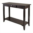 thumbnail image 1 of Pemberly Row Transitional Solid Wood Console Table with Drawer in Cappuccino, 1 of 7