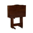 thumbnail image 1 of Pemberly Row Transitional Solid Wood Five Piece Tray Table Set in Hazelnut Brown, 1 of 17