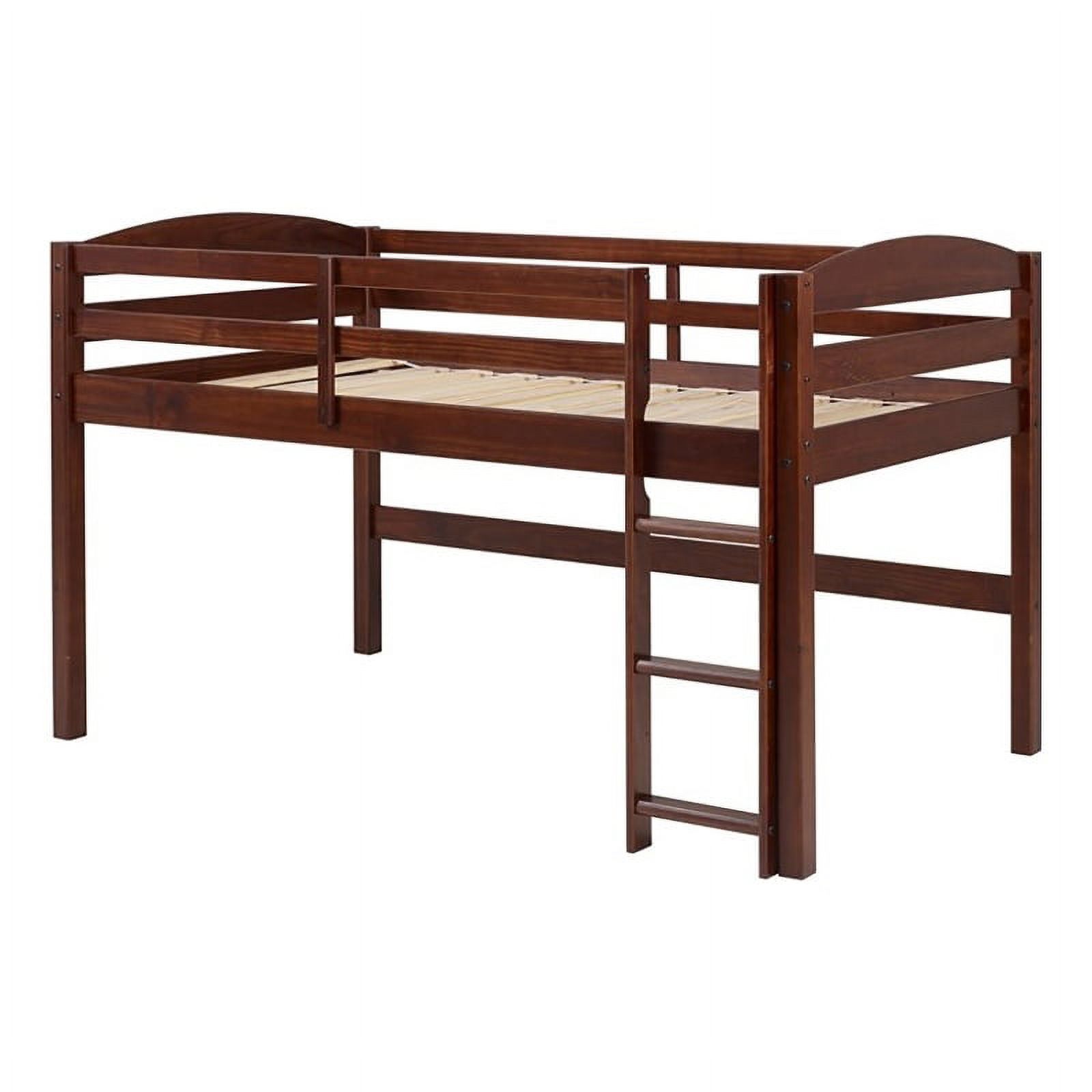 Pemberly Row Transitional Solid Wood Twin Low Loft Bed in Walnut Brown - image 1 of 10
