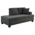 thumbnail image 1 of Pemberly Row Transitional Textured Fabric Chaise with 1 Pillow in Charcoal, 1 of 7