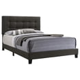 thumbnail image 1 of Pemberly Row Transitional Tufted Fabric Upholstered Queen Bed Charcoal, 1 of 5